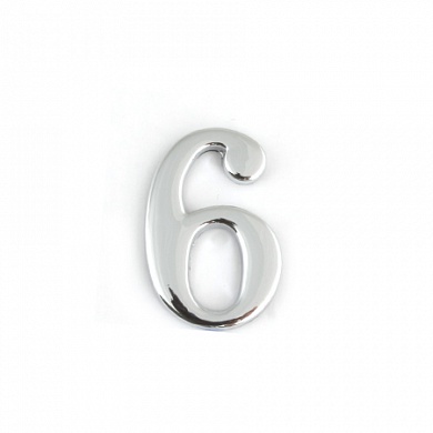 Цифра дверная Apecs DN-01-6-Z-CR хром